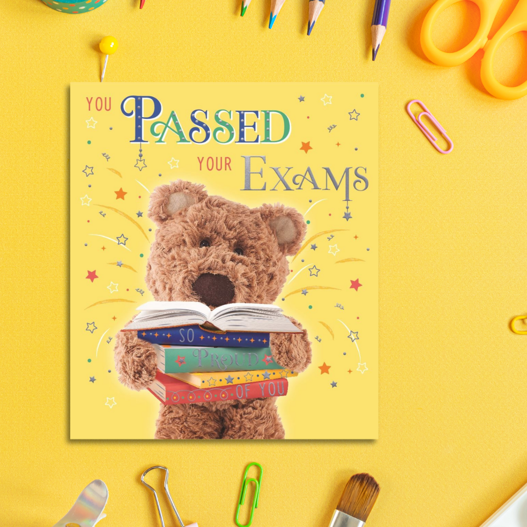 Passed Exams Card - Barley Bear So Proud Of You