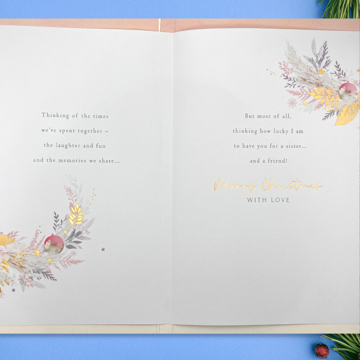 Inside image with full colour printed insert with gold foil accents