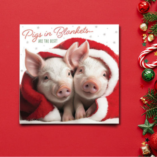 Charity Christmas Cards - 6 x Pigs In Blankets