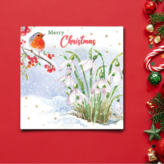 Charity Christmas Cards - 6 x Snowdrops