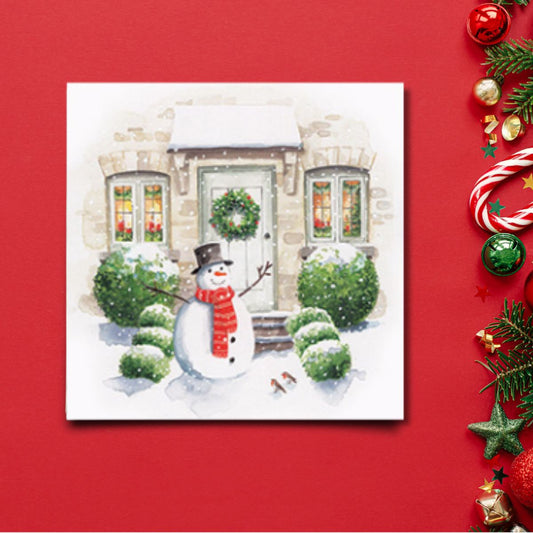 Charity Christmas Cards - 6 x Snowman's Welcome