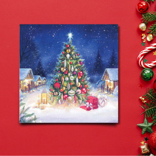 Charity Christmas Cards - 6 x Moonlit Tree