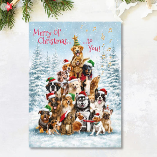 Christmas Charity Cards - 8 x Tree Of Dogs