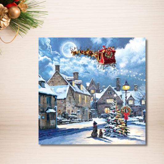 Charity Christmas Cards - 8 x Dogs Watching Santa