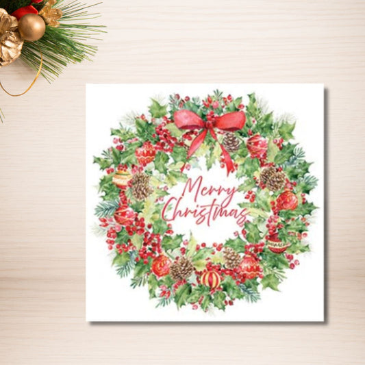 Charity Christmas Cards - 8 x Pine Cone Wreath