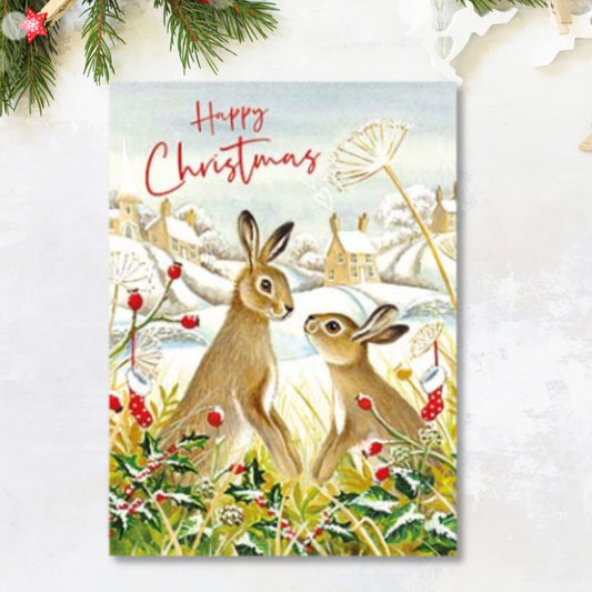 Christmas Charity Cards - 8 x Two Hares