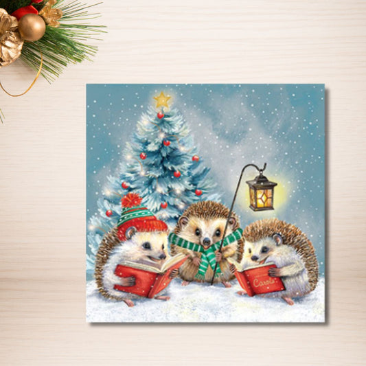 Charity Christmas Cards - 8 x Hedgehog Choir