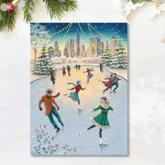 Christmas Charity Cards - 8 x Skating Rink
