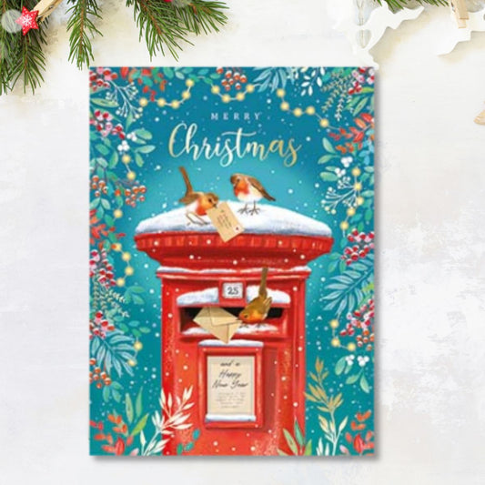Christmas Charity Cards - 8 x Red Post Box
