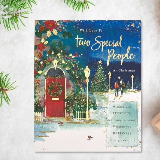 Two Special People Large Christmas Card Displayed In Full
