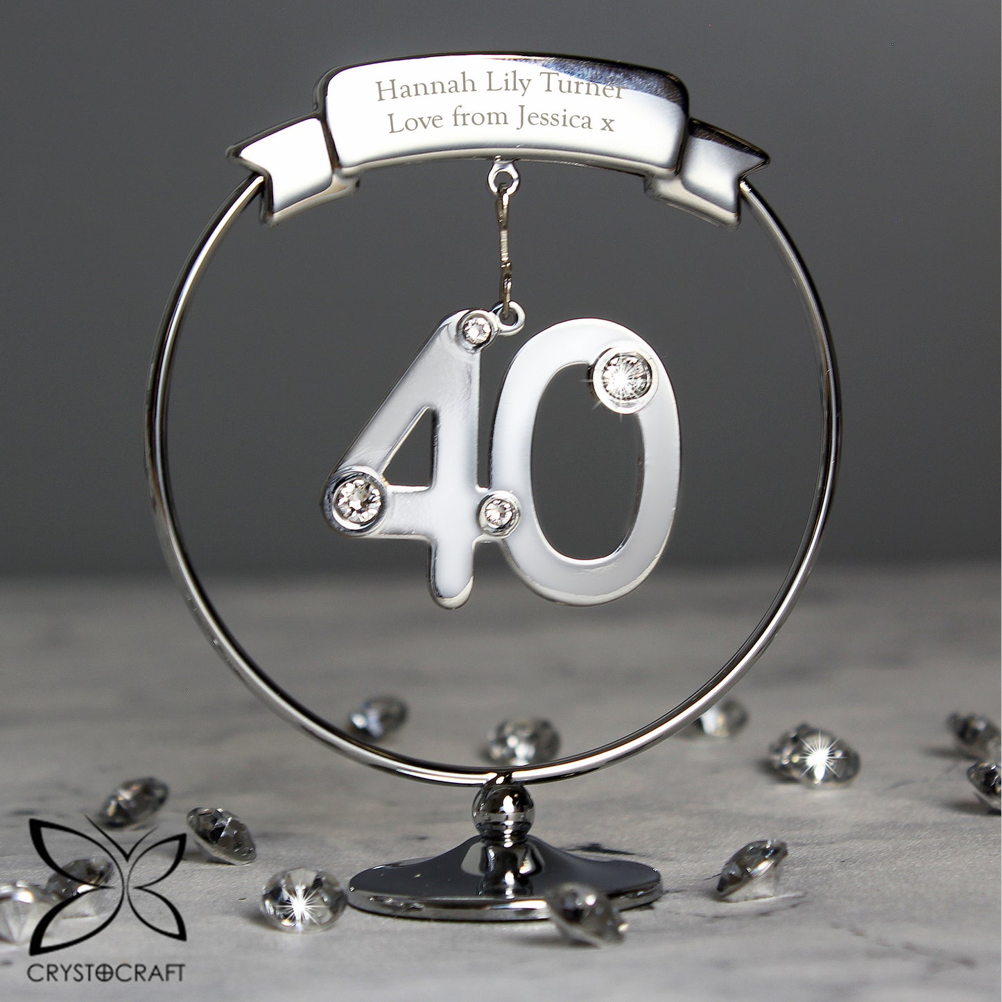 Personalised Crystocraft 40th Ornament