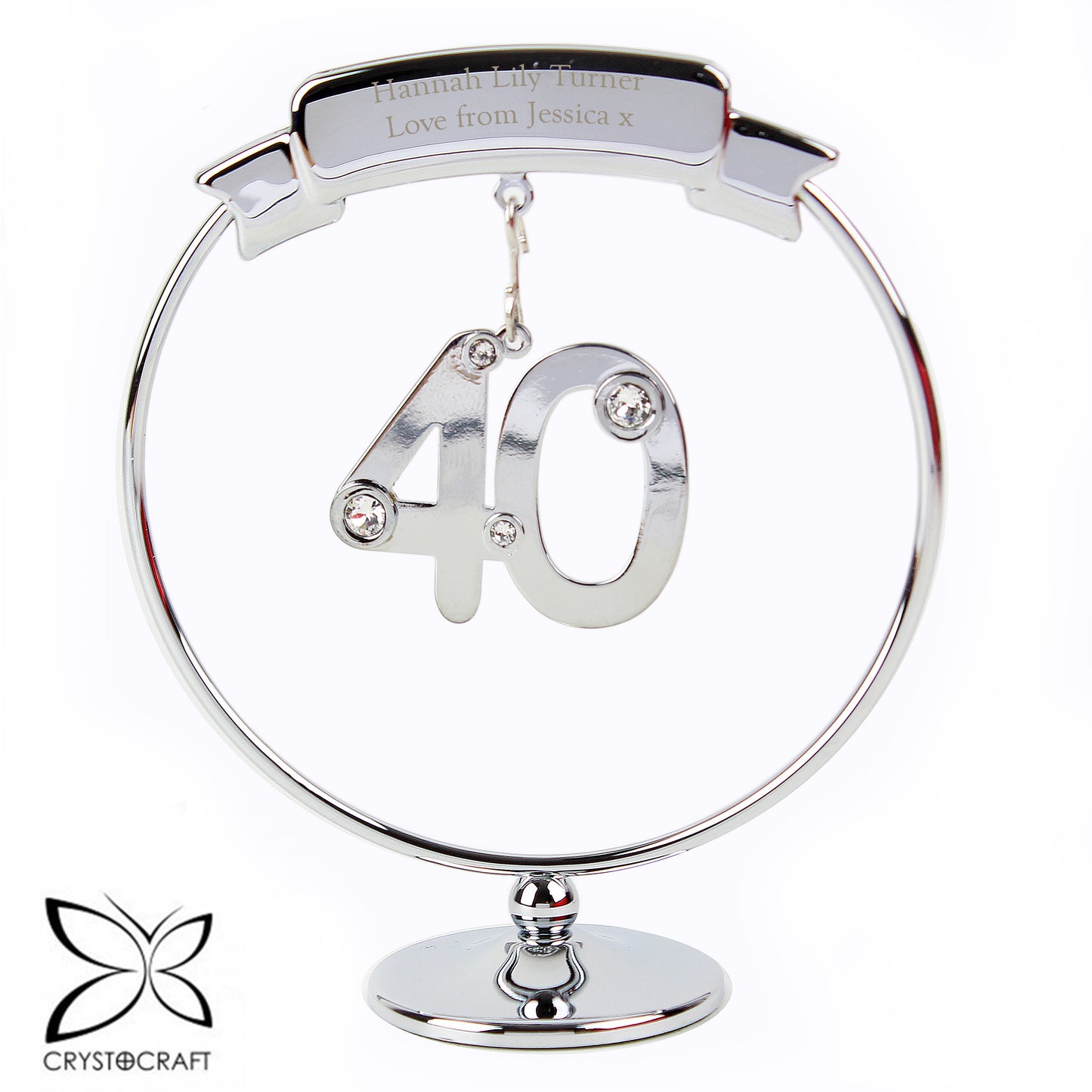 Personalised Crystocraft 40th Ornament