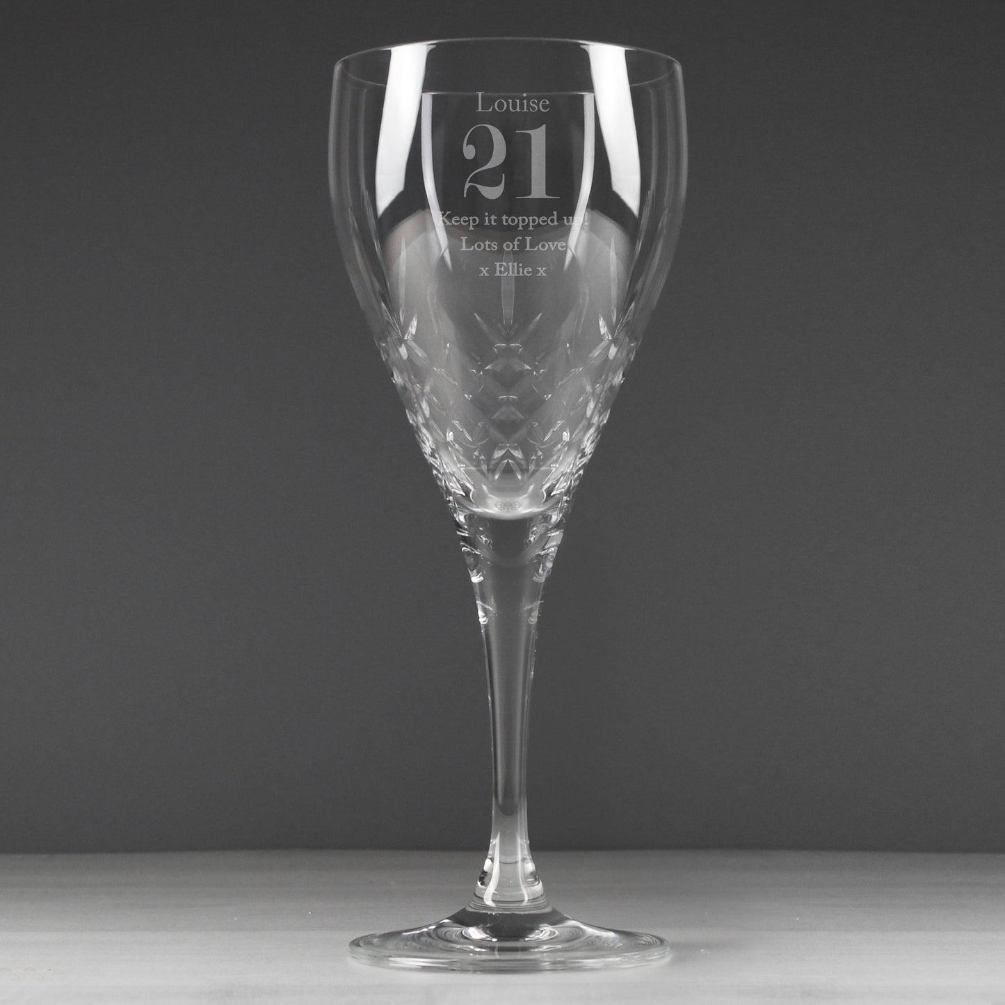 Personalised 21st Crystal Wine Glass