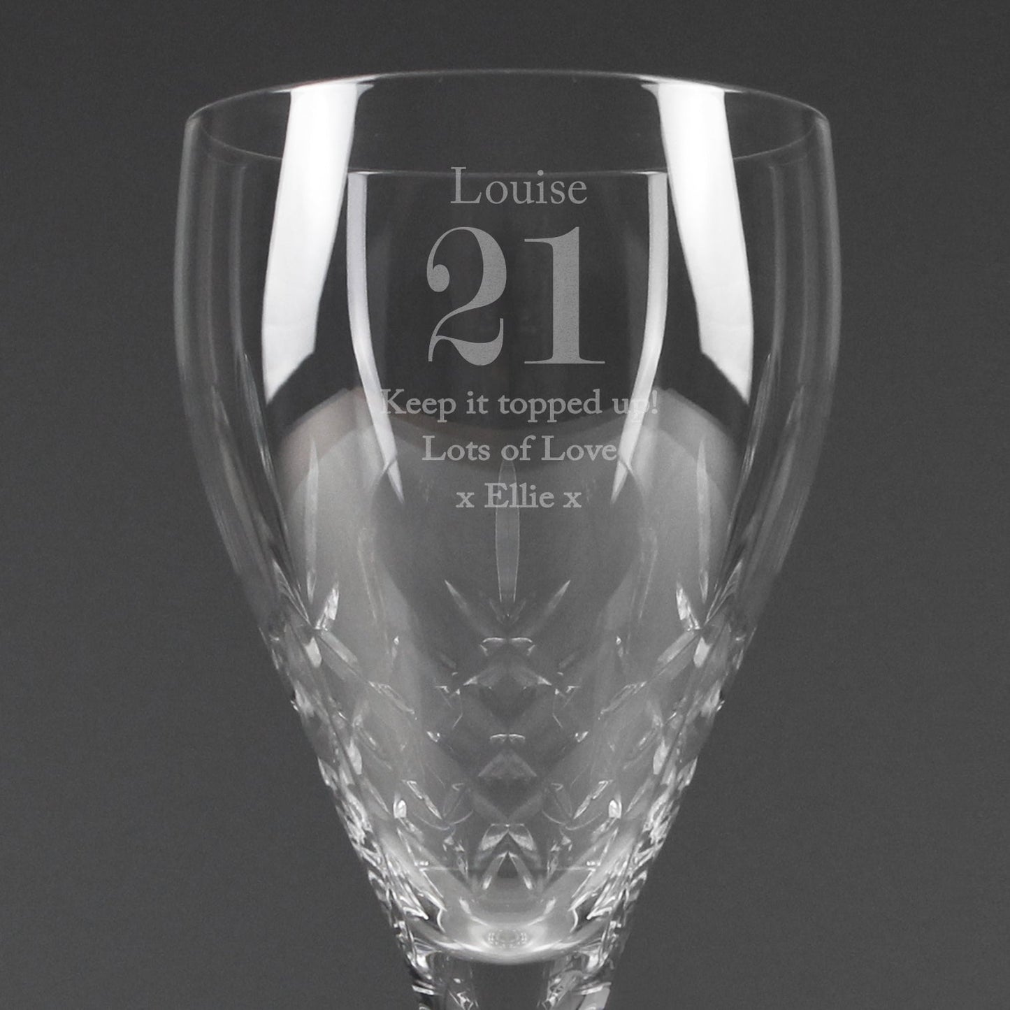 Personalised 21st Crystal Wine Glass