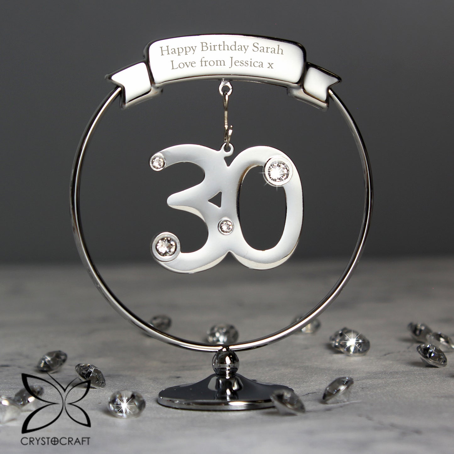 Age 30 - 30th Personalised Crystocraft Celebration Ornament