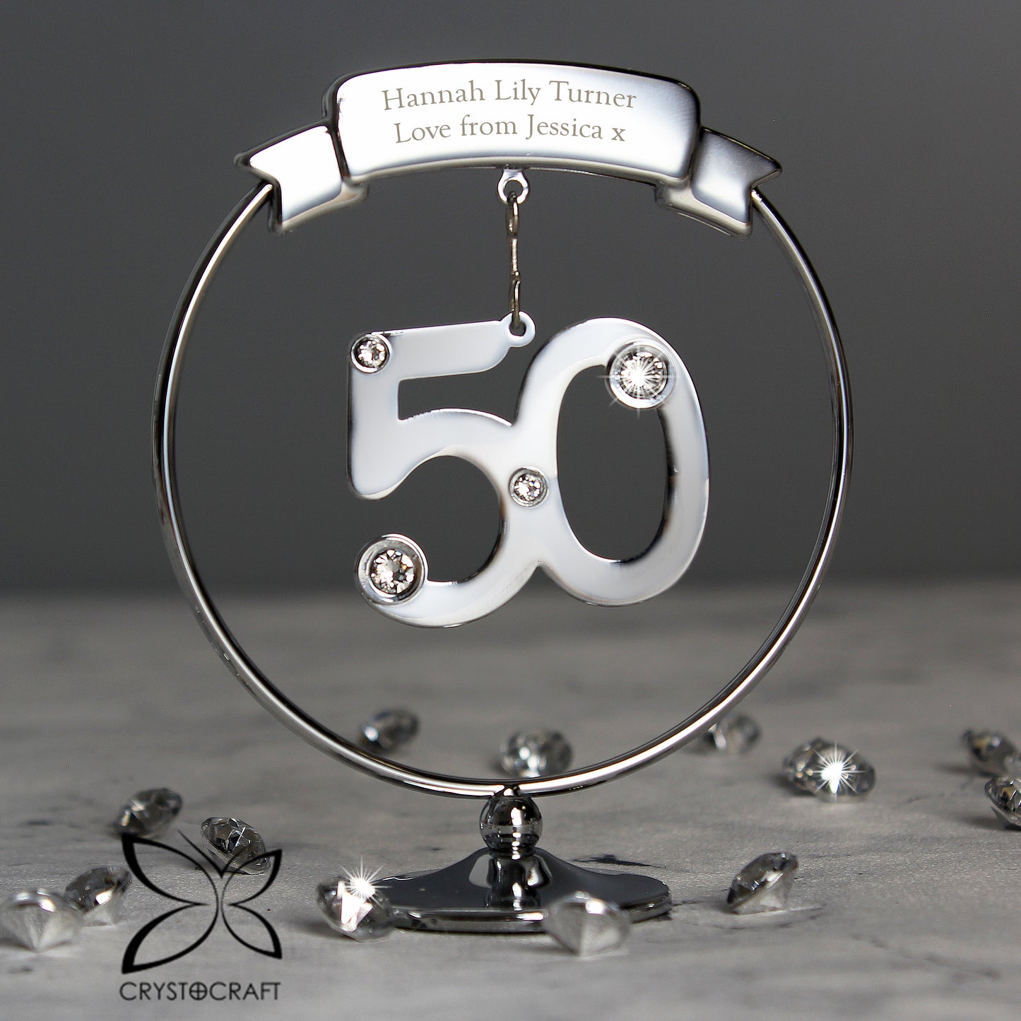 Personalised Crystocraft 50th Ornament