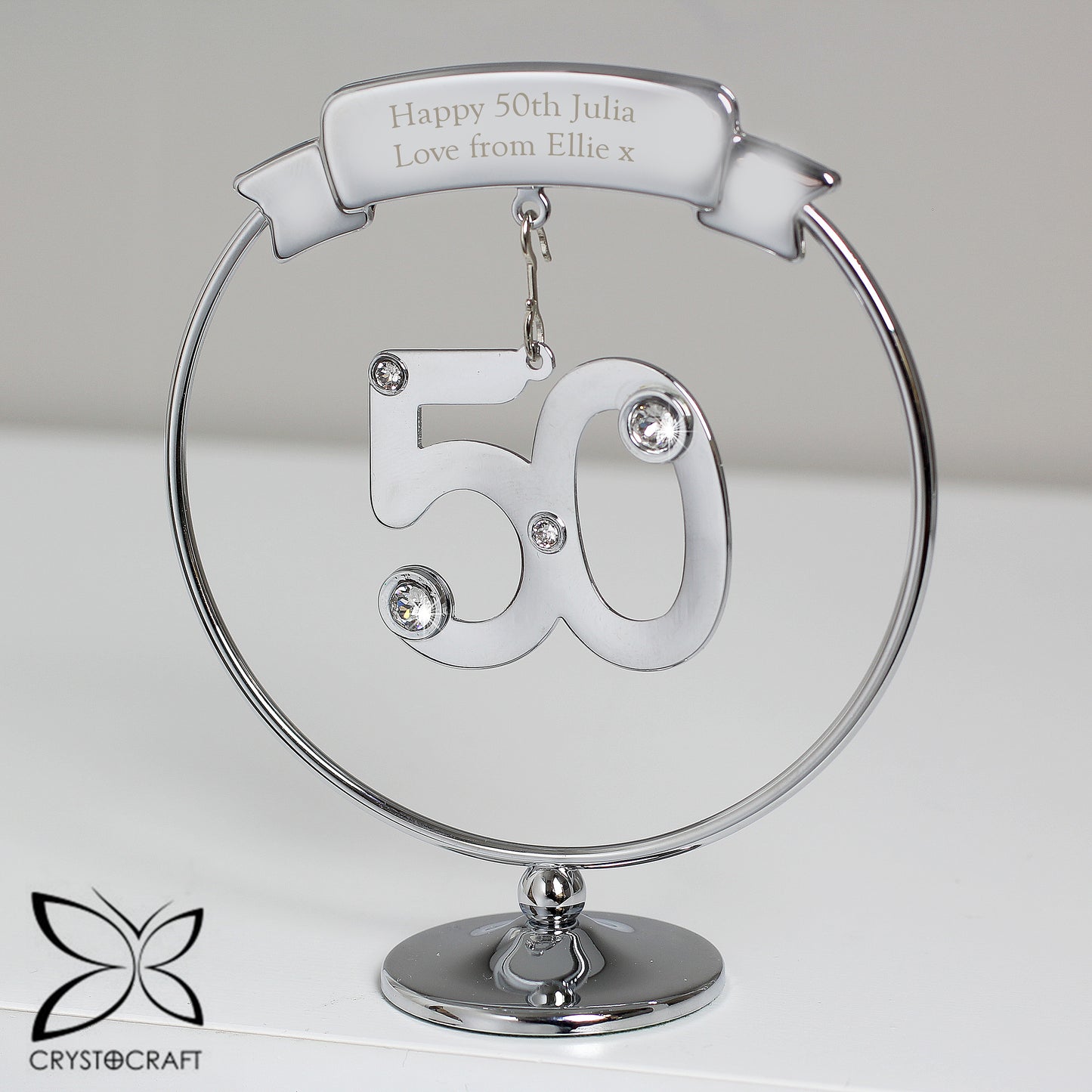 Personalised Crystocraft 50th Ornament