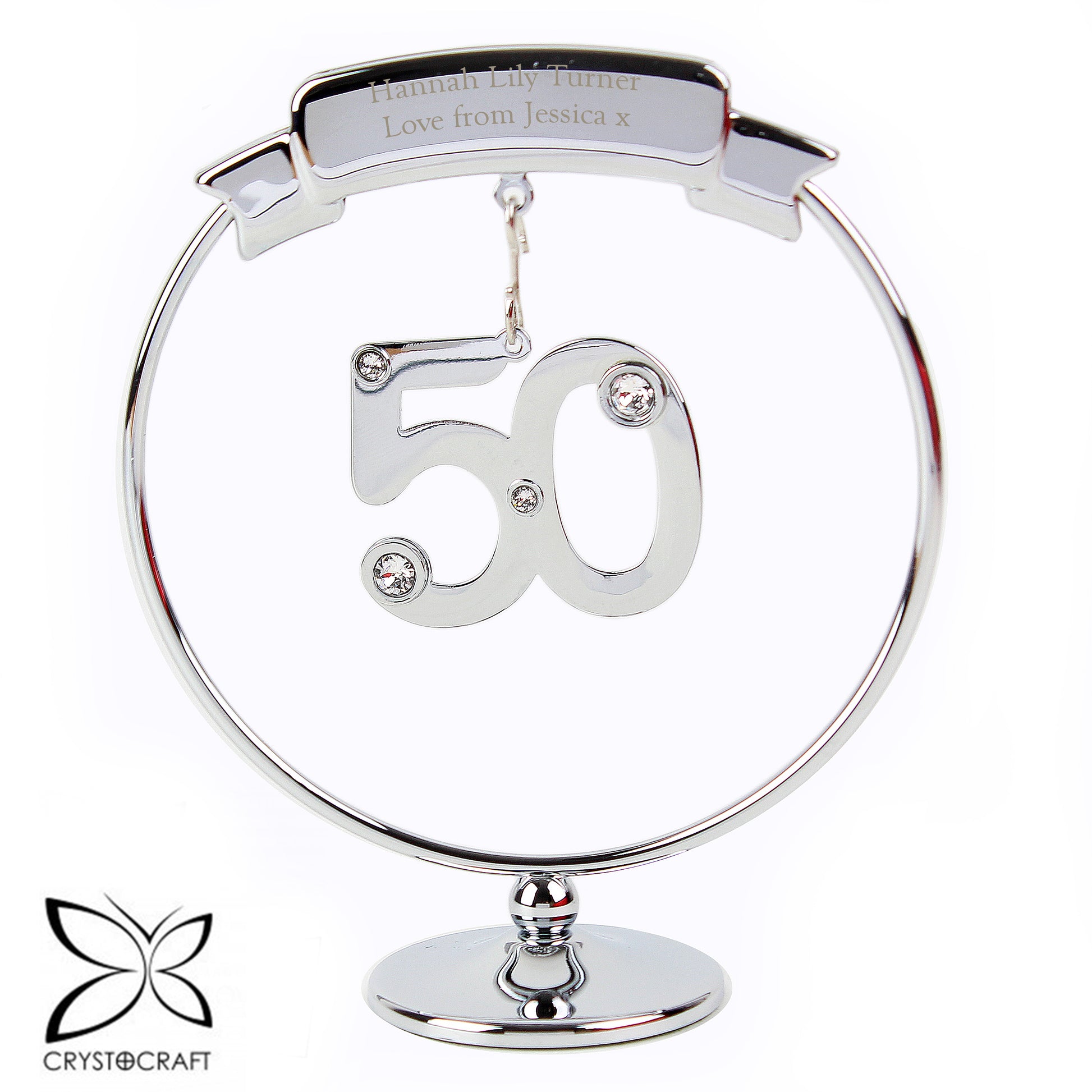 Personalised Crystocraft 50th Ornament