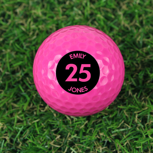 Personalised Pink Golf Ball