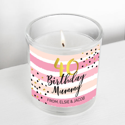 Personalised Birthday Age Scented Jar Candle