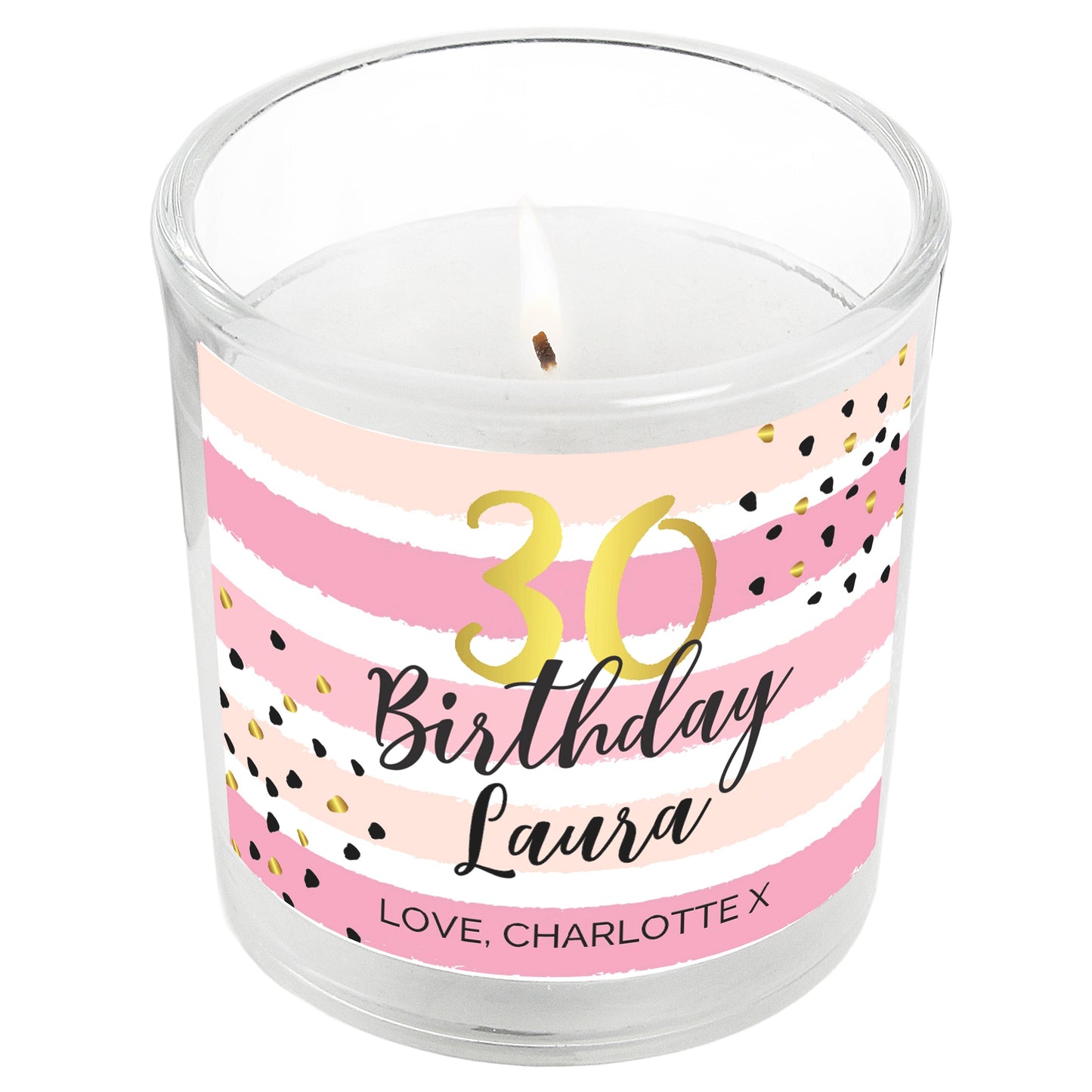 Personalised 30th Birthday Scented Jar Candle