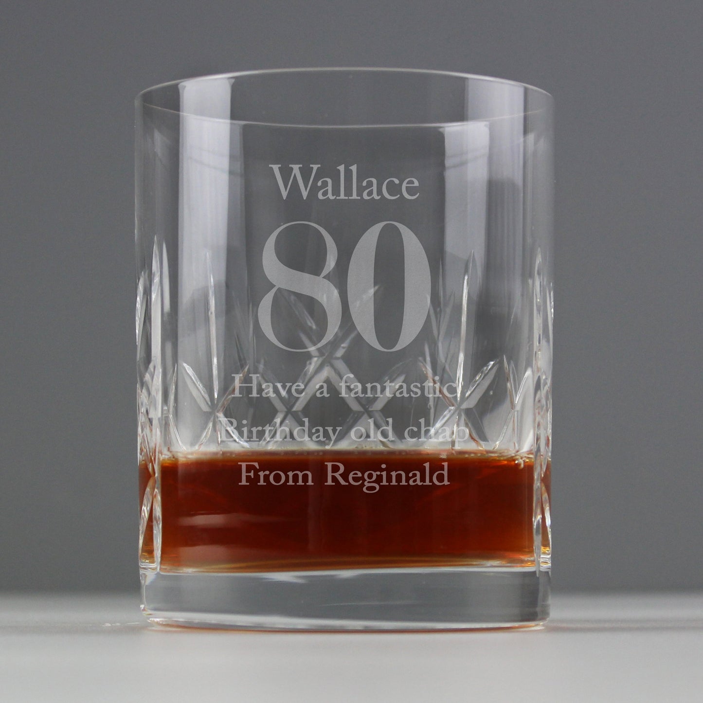 Personalised 80th Crystal Whisky Tumbler