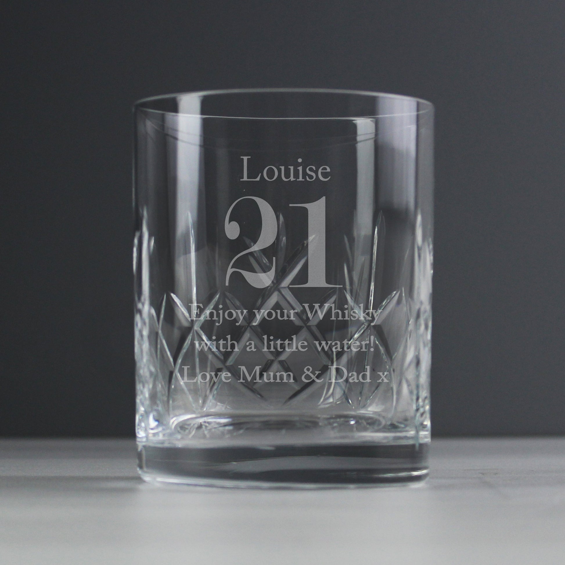 Personalised 21st Crystal Whisky Tumbler