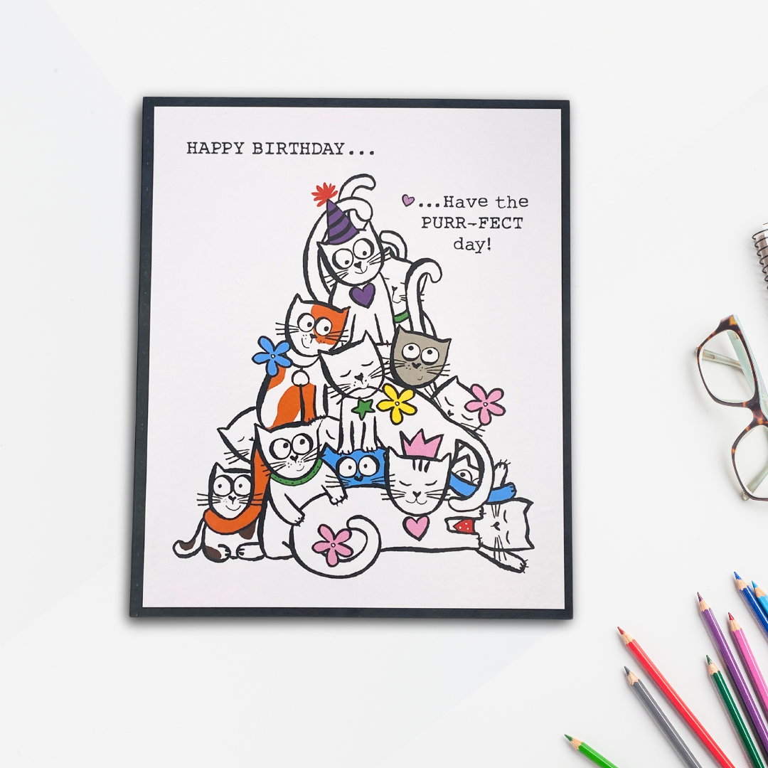 Doodle Birthday Card - Have A Purr-fect Birthday