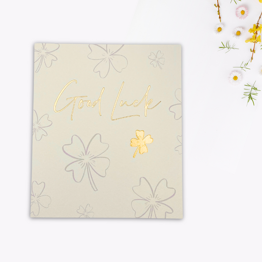 Good Luck Card - Gold Clover