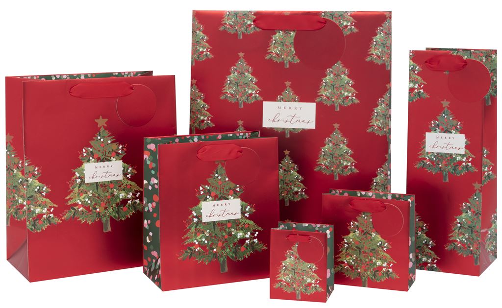 Full Range Of Festive Tree Red Displayed In Full