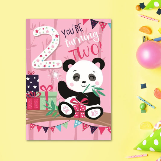 2nd Birthday Card - Funhouse Pink