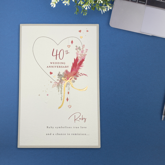 Ruby Wedding Anniversary Card - 40th A Chance To Reminisce