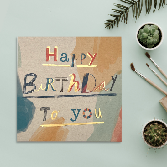 Mismatch Happy Birthday To You Greeting Card Displayed In Full