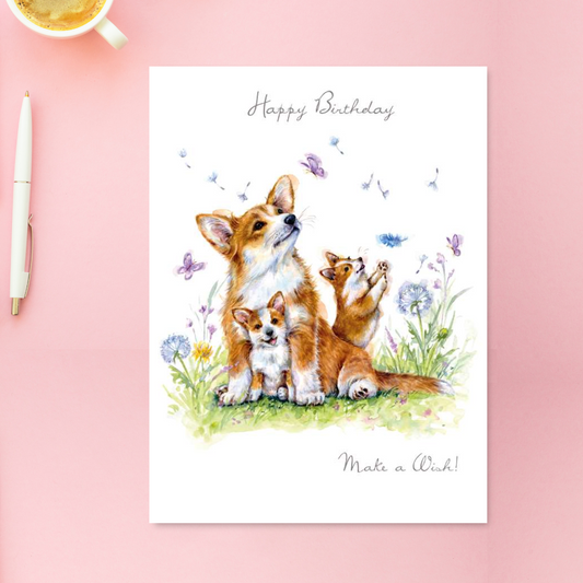 Pawfolio Birthday Card - Foxes Make A Wish