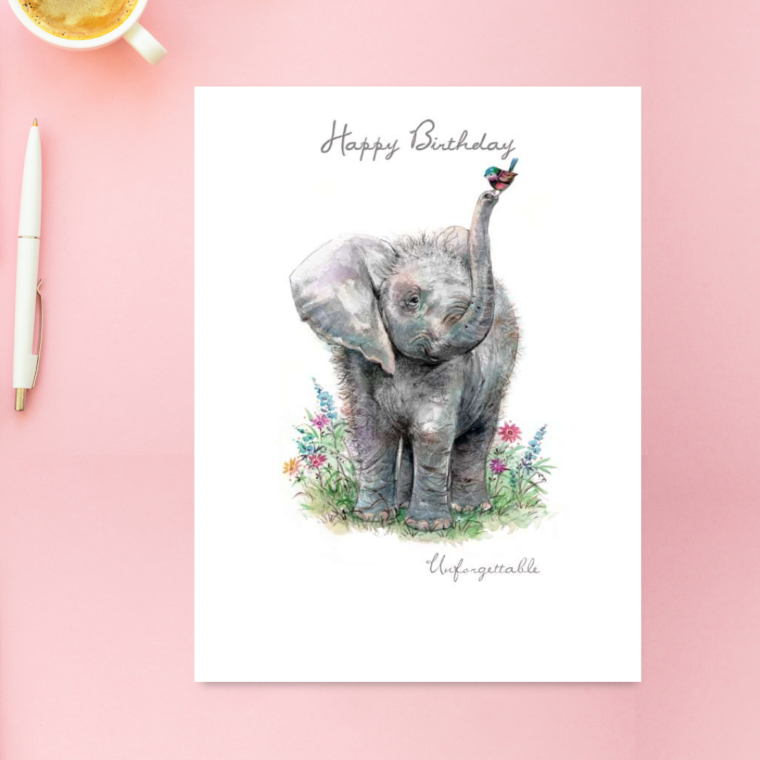 Pawfolio Birthday Card - Unforgettable Elephant