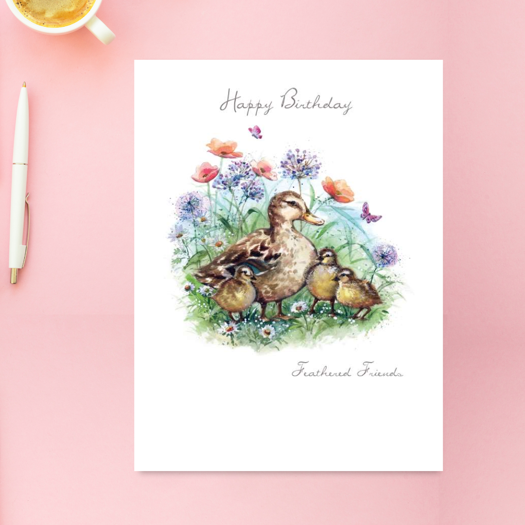 Pawfolio Birthday Card - Feathered Friends Ducks