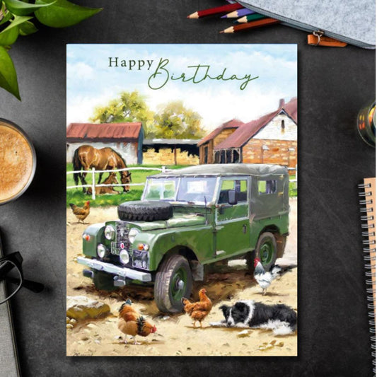 Happy Birthday Card - Farm Scene