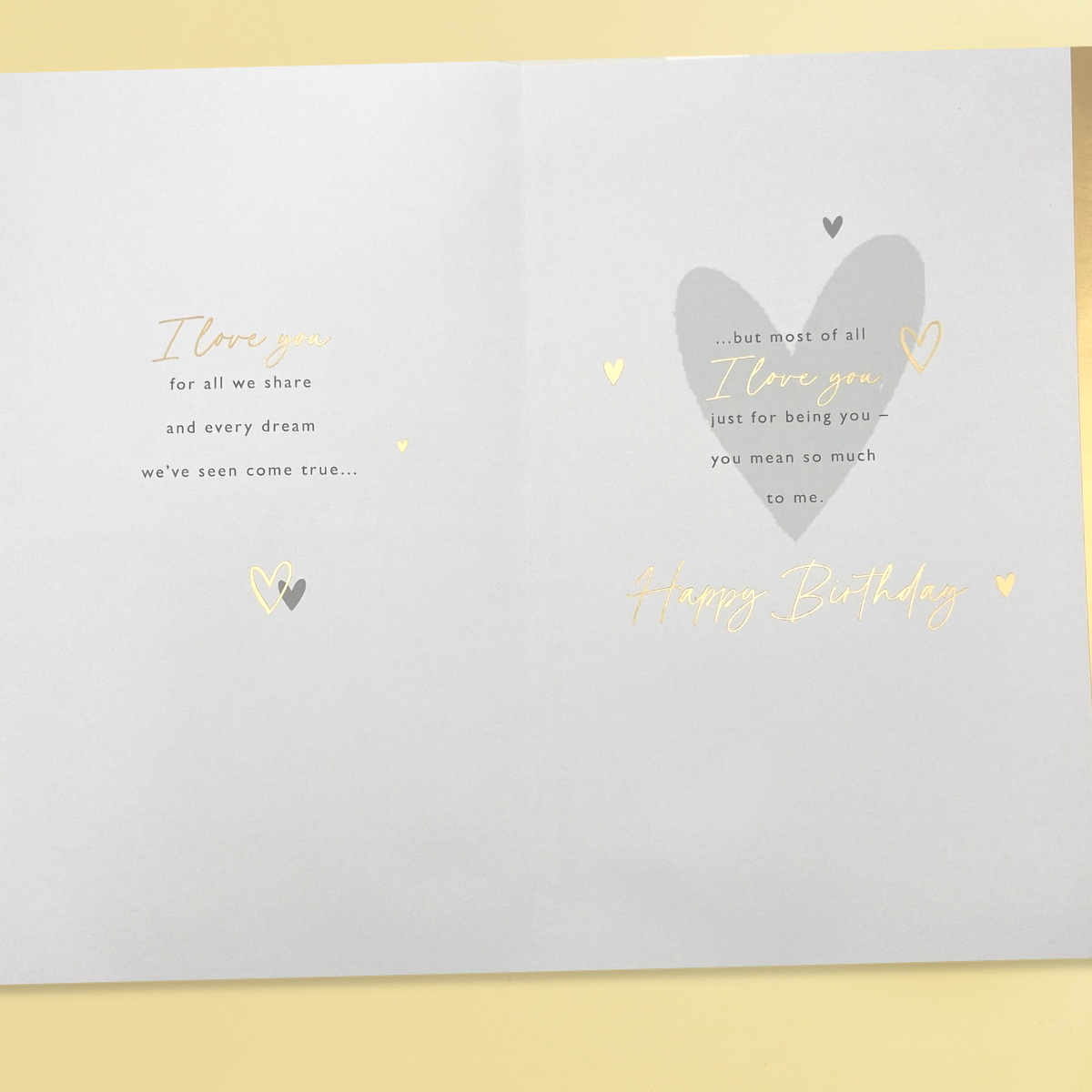 Inside image with full colour printed verse and gold foil