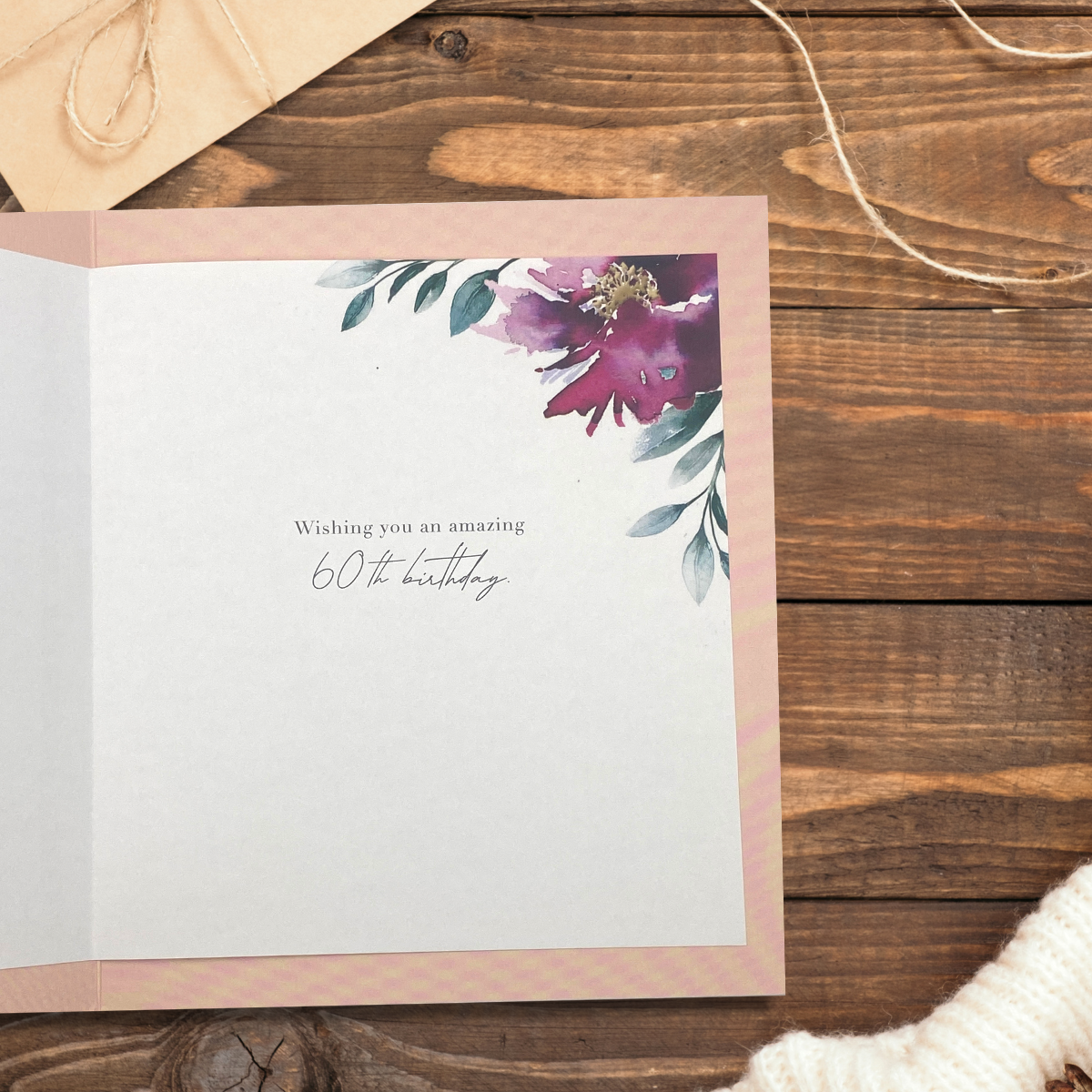 Inside image with floral printed insert and verse