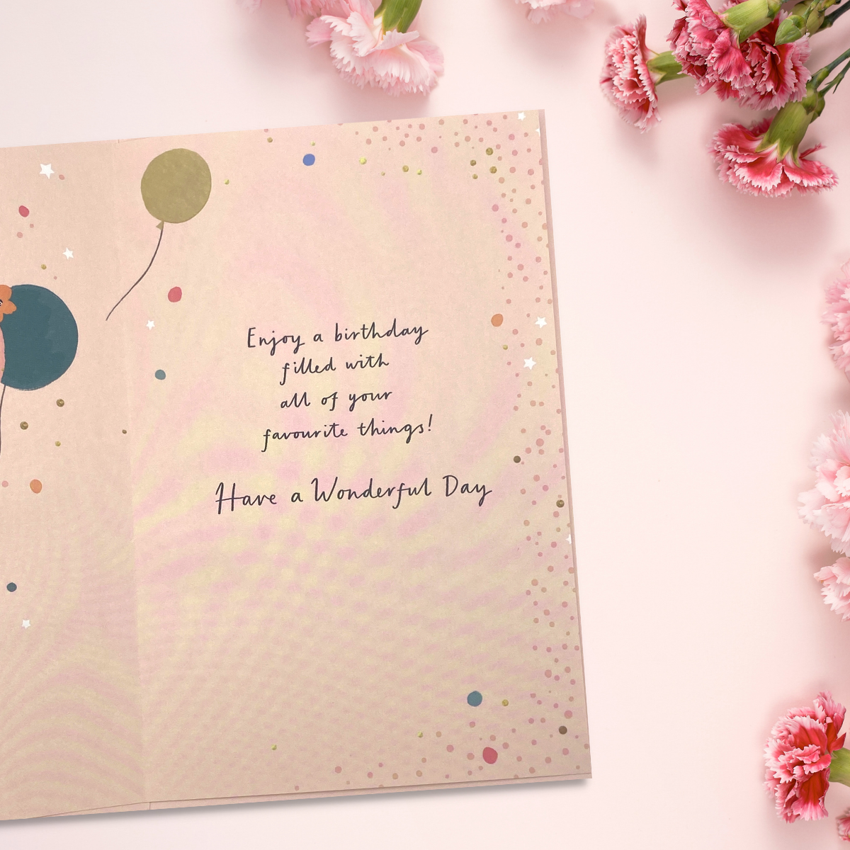 Simply Traditional Birthday Card - Birthday Wishes Floral Border