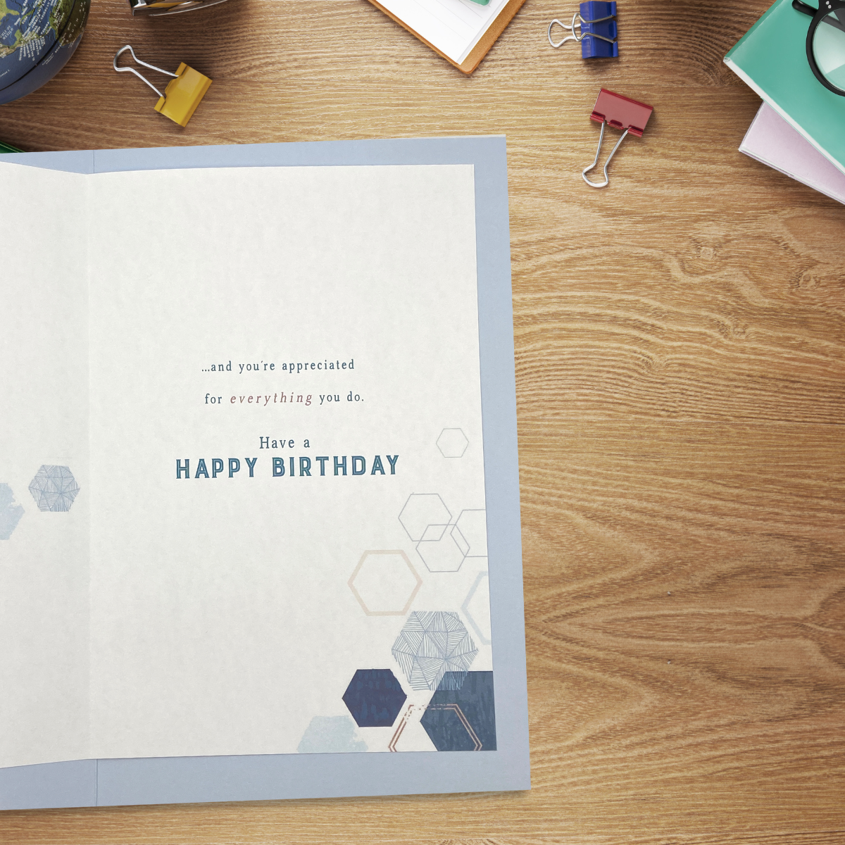 Dad Birthday Card- Hexagons