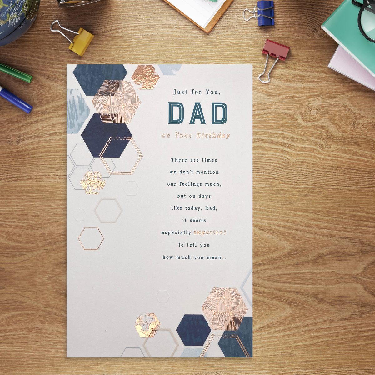 Dad Birthday Card- Hexagons