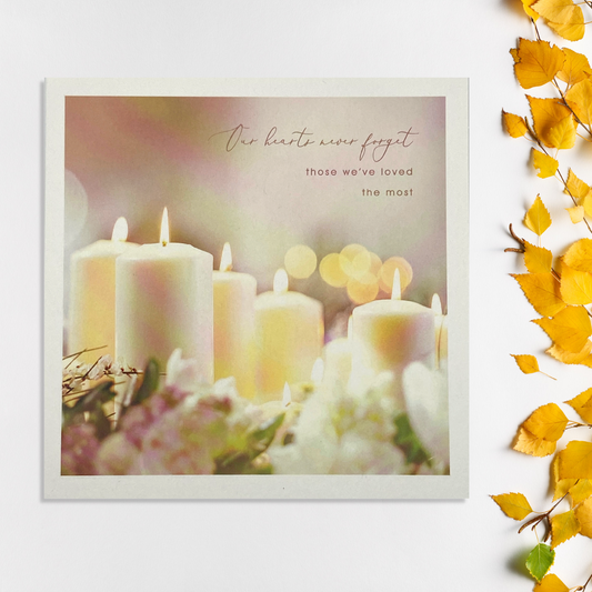 Front image with photographic candle scene