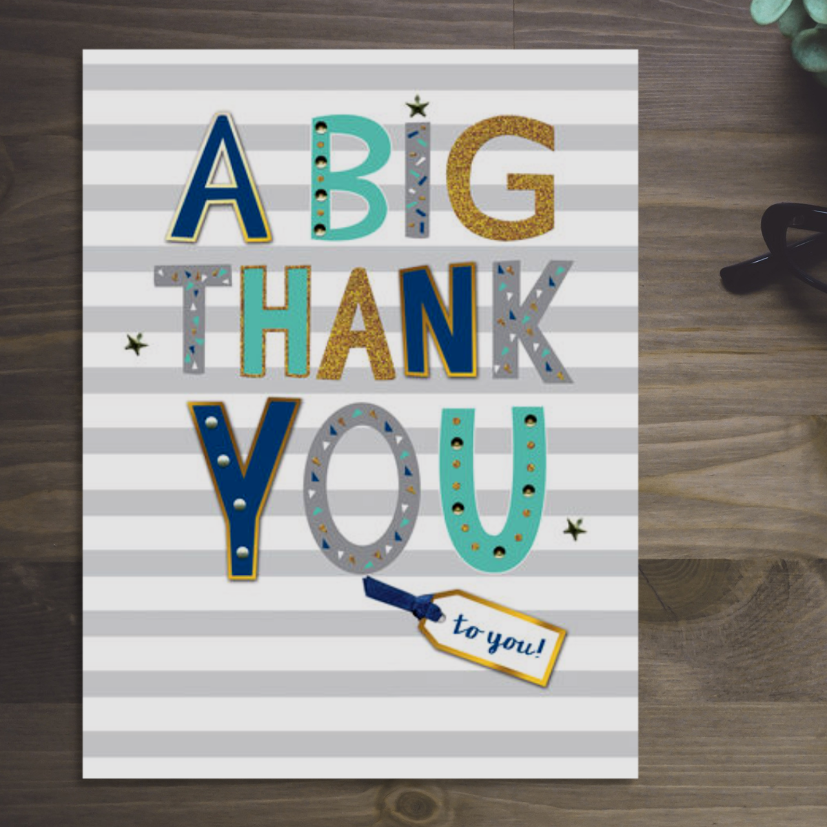 Thank You Card - Large Decoupage Text