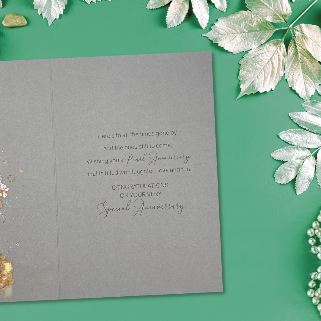 Pearl Wedding Anniversary Card - 30th Grace Flutes