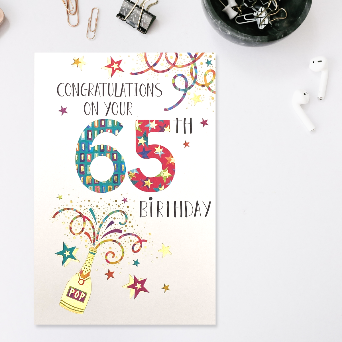 65th Birthday Card - Party Time!
