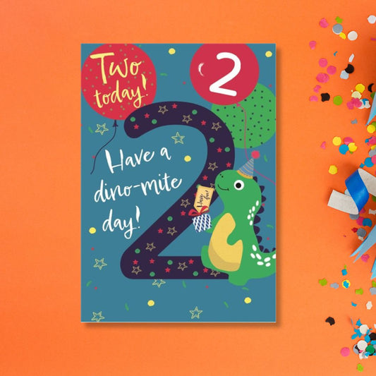 2nd Birthday Card - Funhouse Blue