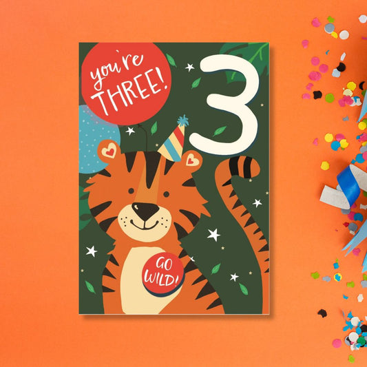 3rd Birthday Card - Funhouse Green
