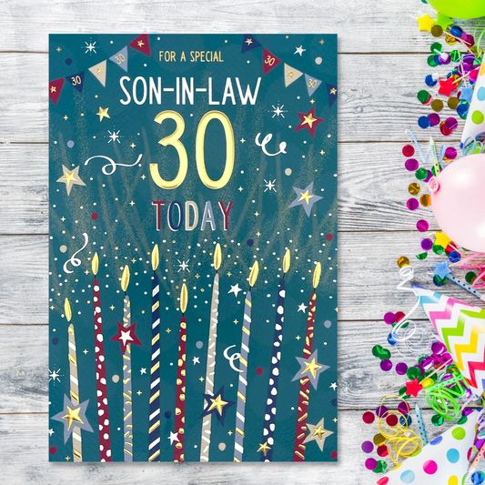 Son In Law 30th Birthday Card Displayed In Full