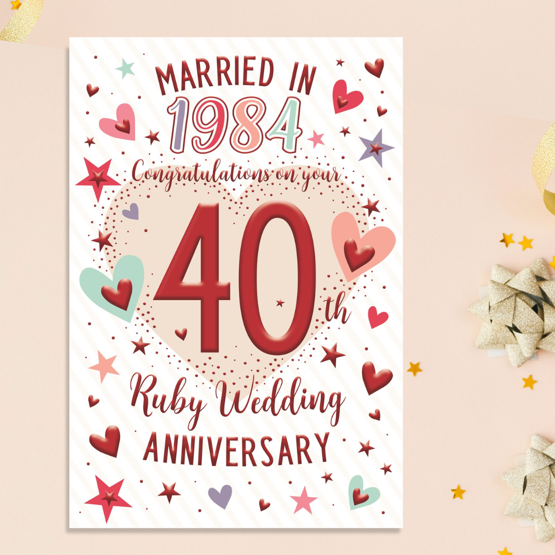 Married In 1984 Ruby Wedding Card